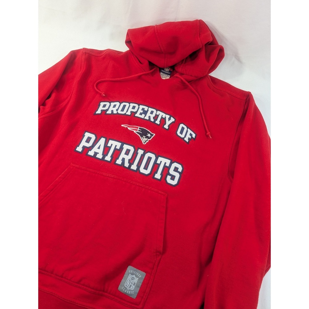 Vintage New England Patriots Reebok Hoodie NFL Gridiron Classic Size Large Heavy